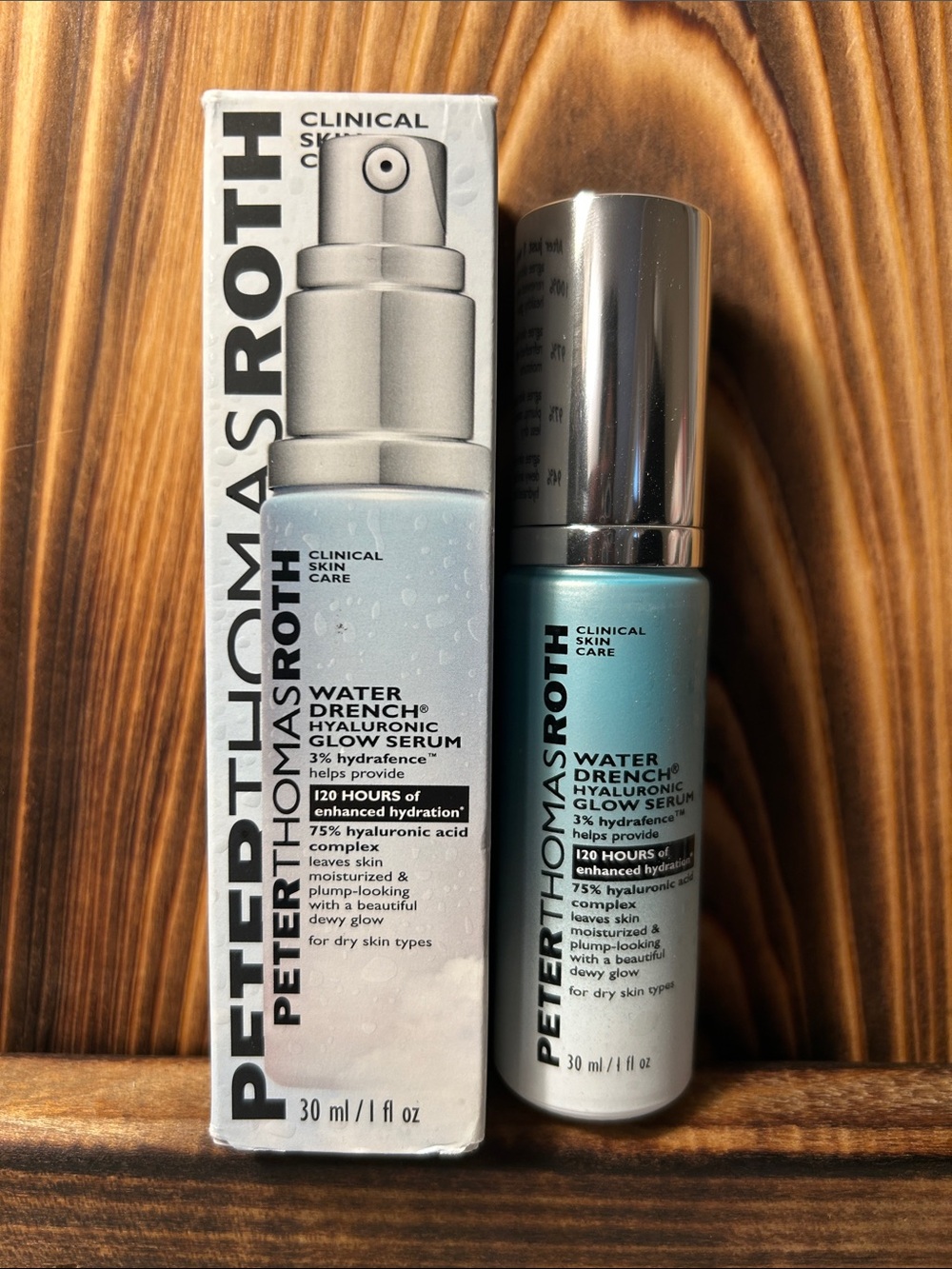 Peter Thomas Roth Water Drench Hyaluronic Glow Serum — Aqua Blue Bottle